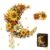 JOMIOD Sunflower Crescent Moon Floral Building Blocks Set DIY Artificial Flower Wreath, Warm Color Fake Plant Bonsai Model, Home Office Desktop Decor Creative Birthday Gift for Women