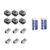 JOMPENS Pencil Sharpeners, 12 Pack Manual Pencil Sharpener Set with 6 Black and 6 Silver Sharpeners, 2 Erasers, Portable Pencil Cutters for School Drawing Classroom and Office Supplies