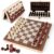 Joneytech Wooden Chess Set,11.5 inch Magnetic Chess Board Folding Design with Storage Travel Chess Game for Kids, Adults and Family Game Night