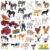 Jorzer Farm Animal Figurines Realistic Farm Livestock Tractor Figures Animals Learning Educational Playset Resin Animals 34PCS.