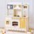 JoyBubbla Wooden Play Kitchen for Toddlers, Modern Kids Kitchen Playset with Realistic Lights & Sounds, Toy Kitchen Set with 25 Pcs Accessories, Pretend Play for Girls & Boys Ages 3+, Cream White