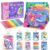 JoyCat 24 Pack Mermaid Dot Art Craft Kits for Kids Party Favors, Mess-Free Dot Sticker Activity Set with 4800+ Stickers & Goodie Bags, Classroom Prizes, Goodie Bag Stuffers, Mermaid Toys for Ages 3-8