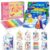 JoyCat 24 Pack Princess Dot Art Craft Kits for Kids Party Favors, Mess-Free Dot Sticker Activity Set with 4800+ Stickers & Goodie Bags, Classroom Prizes, Goodie Bag Stuffers,Princess Toys for Ages 3-8
