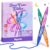 JoyCat Dual Tip Glitter Markers, 16 Colors in 8 Pens with Reversible Rigid Brush & Fine Tips, 6ml Jumbo Ink Paint Pens for Rock Painting, Glass, Wood, Kids Craft, Thickened Barrel & Gift Box