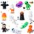 JOYIN 24 Pcs Halloween 3D Printed Mini Animal Toys, 12 Assorted Mini Figurines Toy Set for Kids Halloween Decorations Indoor Favors Goodie Bag Fillers Class Rewards Games Prizes
