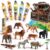 JOYIN 69 PCS Small Animal Figures and 17 PCS Wild Animal Toys for Kids 3-5, Mini Jungle Toy Set with Sensory Bin, oy Animals Figurines with Activity Play Mat & Storage Cage & Educational Book