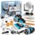 JOYIN Barber Shop Pretend Role Play Toy, 23 Pcs Kids Shaving Kit for Boys, Haircut Kit for Boys 3+ Year Old Birthday Gift, Upgraded Toddler Role Play Set with Storage Box