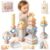 Joyreal Montessori Stacking Blocks for Toddlers 1-3，30PCS Nesting & Building Toys with Storage Bag,Educational Fine Motor Learning Toy, Preschool STEM Stacking Blocks for Boys Girls 12M+