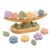 Juju Bamboo Balancing Flower Set – Natural Bamboo Rocker Beam with Pastel Silicone Flowers and Leaves