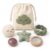 Juju Calm Set Cotton Pouch with 5 Sensory Tools – Cloud-Appliqué Drawstring Bag with Texture Stone and Breathing Star – Wooden Mirror Disc Soft Ball and Felt Loop – Quiet Mindful Comfort Kit
