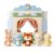 Juju Puppet Theater – Fold Out Felt Tabletop Stage with Five Animal Finger Puppets and Soft Curtain Detail