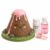 Juju Reusable Volcano Science Model – Erupting Baking Soda and Vinegar Experiment Set with Measured Jars and Scoop – Molded 8 Inch Desktop Science Kit for Home and Classroom – Repeat Eruptions