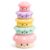 Juju Silicone Stacking Set Mushroom and Flower Shapes – Soft Food-Grade Silicone Stacking Pieces with Smiling Faces – Pastel Nursery Shelf Decor – Dishwasher-Safe Nesting and Sorting Set