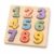 Juju Wooden Number Puzzle Board – Natural Wood Peg Board with Chunky Pastel Numbers 1 to 9 – Lift-Out Number Pieces with Smiling Faces – Whimsical Shelf Decor and Milestone Gift