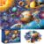 Jumbo Floor Puzzle for Kids Ages 4-6, 48 Piece Large Solar System Planet Jigsaw Puzzles for Kids Ages 3-5, Preschool Educational Learning Space Toys Gift for Boys & Girls