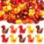 JUNEBRUSHS 50Pcs Fall Mini Resin Ducks Thanksgiving Miniature Figures