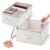 Junkin 2 Pack 24L Sweater Storage Bags with Cedar Blocks Moth Proof Clothing Storage Bags with Clear Top Window, Inner Mesh and Label Pocket, Foldable Closet Organizer for Clothing