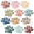 Junkin 60 Pcs Paw Print Cutouts Mini Accents for Classroom, Bohemian Colors