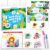 JUPITEARTH 3-in-1 Pack Mess Free Coloring Book Set,Reusable Water Painting Book with 2 Refillable Water Pens 28 Pages, Educational Activity Toys for Toddlers