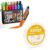 JusArt 14 Colors 15mm Wide Tip Poster Markers + 1/4 Inch Artist Tape