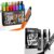 JusArt 14 Colors + 4 Pcs Black Jumbo Markers for Poster, 15mm Wide Tip