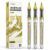 JusArt 3 Gold Acrylic Paint Markers Brush Tip, Water-Based Metallic Markers with Automatic Ink Control, Waterproof Acrylic Paint Pens for DIY Art & Crafts -Fabric, Wood, Rock, Ceramic, Pumpkin
