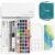 JusArt 50 Colors Watercolor Paint Set,Art Supplies with Metallic Color, Detail Painting Brushes, Water Brush Pens, Portable Travel Watercolor Painting Set for Adult, Artists, Professionals