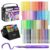 JusArt Acrylic Paint Markers, 72 Colors, Brush Tip, Automatic Ink Control