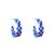 Just Follow Modern Geometric Checker Earrings for Women Acrylic Colorful Checkerboard Pattern C-Shaped Hoop Earring Daily Wear Party Jewelry (Blue)