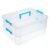 JUXYES 2-Tiers Plastic Stack Carry Storage Containers Box wih Handle Lids