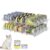 JUYUANHOM Can Organizer for Pantry, Modular 2-Tier Adjustable Canned Cat Food Organizer for Soup Cans, Dog Food Cans & Beverage Cans, Clear Can Rack for Pantry and Fridge