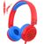 K6 Kids Headphones for Toddler & Kids Ages 2-12, 85/94dB Safe Volume Limited, Wired with 3.5mm Jack, HD Microphone, Adjustable & Foldable, On-Ear Headphones for Tablet, School, Travel, iPad (Red)