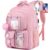 kadilong 17.3 Inch School Backpacks for Teen Girls Women Bookbag for Middle High School Students,Laptop Bag Back Pack School Bag for College(Pink)