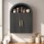 Kalrin Arched Wall Cabinet, Large Wood Bathroom Cabinet Wall Mounted Cupboard, Modern Floating Storage Cabinet with Door Adjustable Shelf, Wood Organizer Black