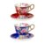 KAMMAK Tea Cup and Saucer, Ceramic Coffee Cups, 9.8oz, Set of 2