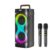 Karaoke Machine with 2 Rechargeable Mics, Home Karaoke with Lights