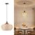 Karjearl Rattan Pendant Light Fixture, 15.7″ Boho Hand-Woven Wicker Hanging Lighting with Solid Wood, Coastal Basket Chandelier for Dining Room, Kitchen Island, Bedroom, 1-Light, Hardwire, E26 Base
