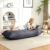KBZSlyn Elastic Bean Bag Lounger Cover (No Filler), Lazy Pillowsac Sofa Bed Pouf with Inner Liner, Soft Stretchable Bean Bag Chair Cover for Living Room and Bedroom (Carbon Grey)
