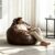KBZSlyn Faux Flocking Suede Round Bean Bag Chair Cover (Coffee)