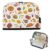 Kcldeci Standing Pencil Case Large Capacity Zippered Pen Pouch,Cartoon Western Food Pencil Bag for Girls Boys Office School