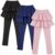 kdoikmu Girls School Uniform Pants Leggings with Skirt Cotton Kids Toddler Tutu Pants,Black Navy Pink 3 Pack,120 5-6 Years