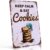 Keep Calm And Eat Cookies Chocolate Chip Dessert Quote Metal Sign 8×12 Inch, Funny Aluminum Wall Decor for Kitchen Dining Room Coffee Bar Bakery Restaurant Food Shop Home Wall Decor