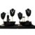 KEG801302 Jewelry Display Stand Black Velvet & Metal Jewelry Display Set Combination Jewelry Holder Organizer