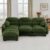 KEIKI 116-Inch L-Shaped Modular Sectional Sofa, Chenille Cloud Couch, Green