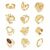 keluodi 12 Pcs 14K Gold Plated Chunky Rings for Women, Statement Vintage Stacking Ring for Adults,Big Knuckle Adjustable Trendy Ring Set Jewelry Gift