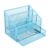 Kelvix Multifunctional Iron Desk Pen Organiser 5 Compartments File Letter Tray Organiser with Sliding Drawer for Desk for School Supplies