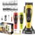 KEMEI KM-1920 Professional Hair Clipper for Men, 12000RPM Magnetic Levitation Motor, Cordless Electric Hair Trimmer DLC Steel Blade, 4500mAh Rechargeable Barber Clipper with 2 Replaceable Top Covers