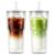 KEMORELA 20oz Double Wall Glass Cups with Lids and Straws,Insulated Tumbler