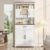 kepptory 69″ Kitchen Pantry Cabinet with Shelves and Drawer, Tall Freestanding Buffet Sideboard Storage with Cup Hooks, Farmhouse Coffee Bar Cabinet for Dining Room, Entryway, Living Room