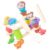 KESYOO Wooden Dinosaur Balance Blocks, Cartoon Plaything that Improves Balance and Perseverance, for Playing with Parents or Classmates, Orange Dinosaur-Themed Cognition Playthings